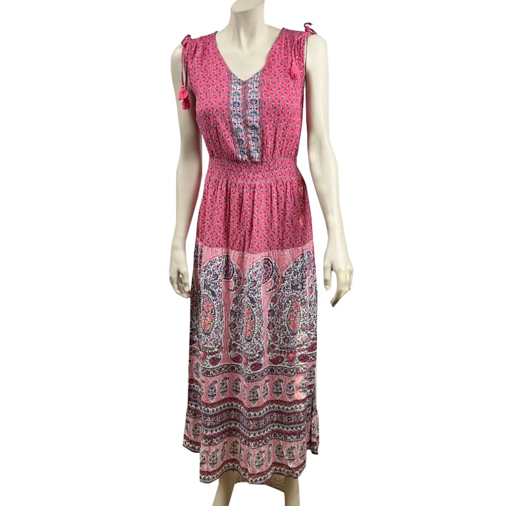 Liz Claiborne Pink Floral‎ Sleeveless Midi Dress